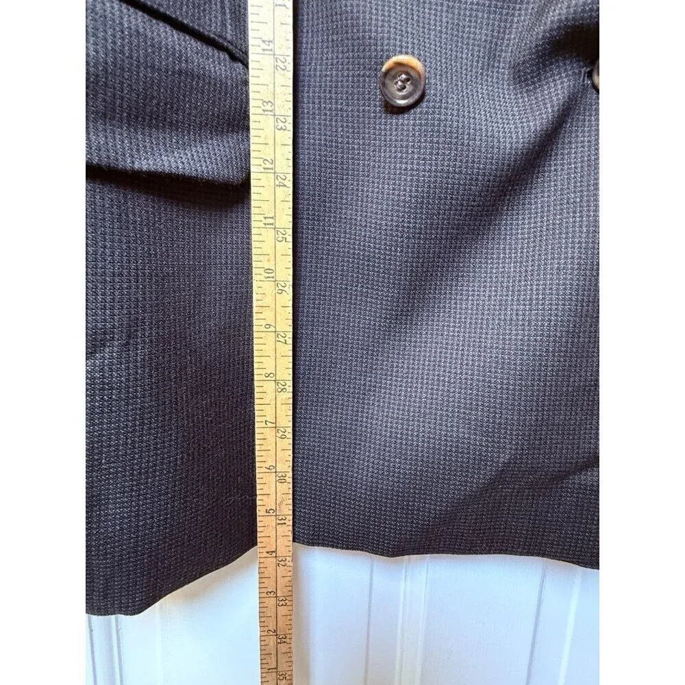 Oscar De La Renta Double Breasted Men’s Brown Black Houndstooth Blazer Size 43R